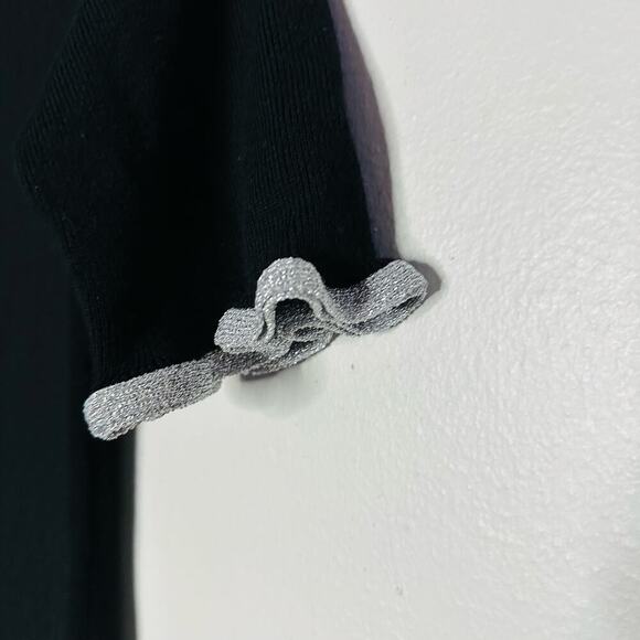 SEE BY CHLOE Women's Black Sweater Wool Ruffle Tie Back Mini Dress Size Medium - Picture 5 of 13